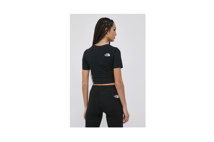 The North Face Γυναικεία Κοντομάνικη Crop Top Μπλούζα Μαύρη