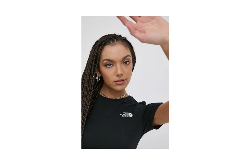 The North Face Γυναικεία Κοντομάνικη Crop Top Μπλούζα Μαύρη