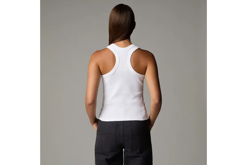 The North Face Slim Rib Γυναικεία Αμάνικη Μπλούζα Λευκή