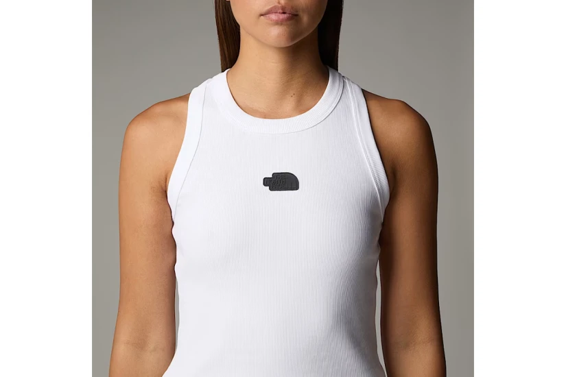 The North Face Slim Rib Γυναικεία Αμάνικη Μπλούζα Λευκή