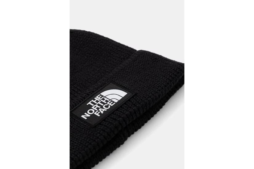 The North Face Logo Box Cuffed Recycled Χειμερινό Σκουφάκι Μαύρο