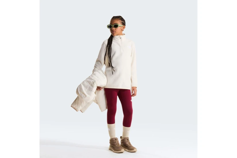 The North Face Glacier Παιδική Μακρυμάνικη Μπλούζα Fleece με Φερμουάρ Εκρού