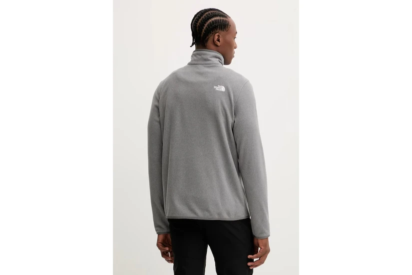The North Face Glacier Ανδρική Μακρυμάνικη Fleece Μπλούζα με Φερμουάρ Γκρι