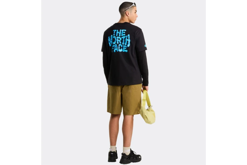 The North Face Drip Logo Relaxed Graphic Ανδρικό Κοντομάνικο T-Shirt Μαύρο, Μπλε