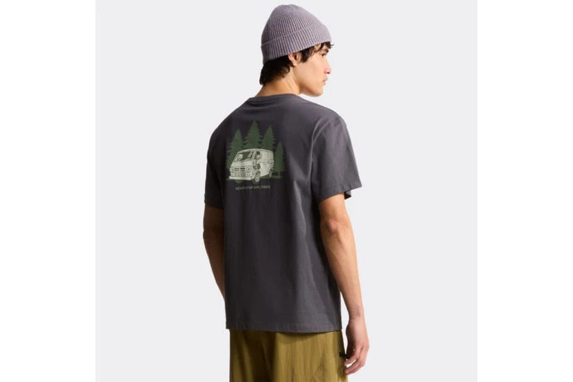 The North Face Van Life Relaxed Graphic Ανδρικό Κοντομάνικο T-Shirt Γκρι Σκούρο, Μπεζ, Λαδί