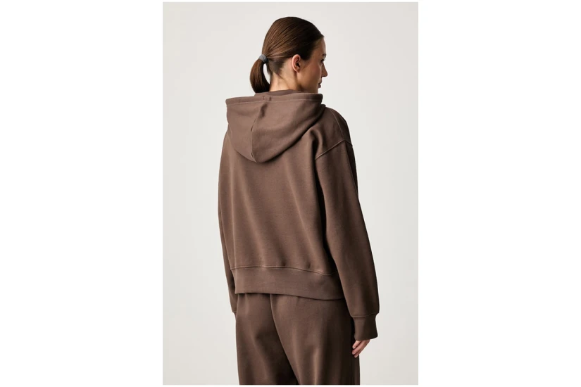 The North Face Essential Simple Dome Boxy Γυναικείο Φούτερ με Κουκούλα Καφέ