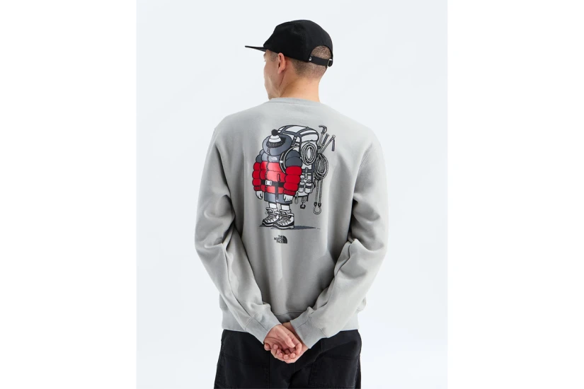 The North Face Gear Up Get Out Graphic Unisex Μακρυμάνικη Μπλούζα με Λαιμόκοψη Γκρι