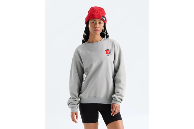 The North Face Gear Up Get Out Graphic Unisex Μακρυμάνικη Μπλούζα με Λαιμόκοψη Γκρι