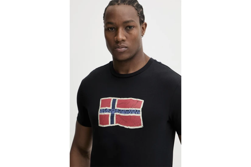 Napapijri Mahsa Ανδρικό Κοντομάνικο T-Shirt Μαύρο