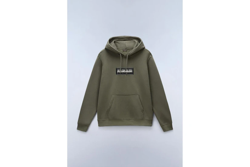 Napapijri B-Box Logo Ανδρικό Φούτερ με Κουκούλα Χακί