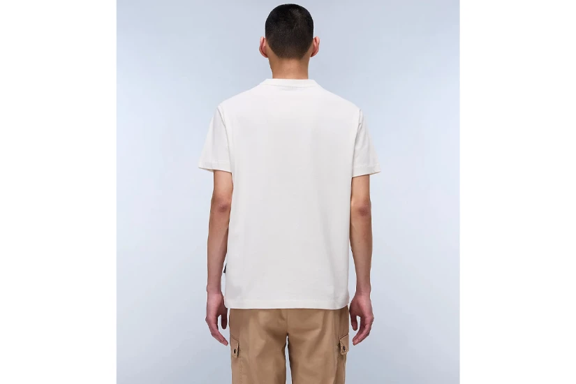 Napapijri Box Logo Ανδρικό Κοντομάνικο T-Shirt Εκρού