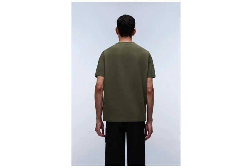 Napapijri Small Box Ανδρικό Κοντομάνικο T-Shirt Λαδί, Λευκό