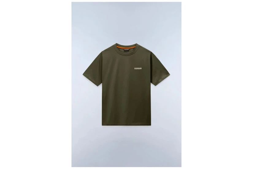 Napapijri Small Box Ανδρικό Κοντομάνικο T-Shirt Λαδί, Λευκό