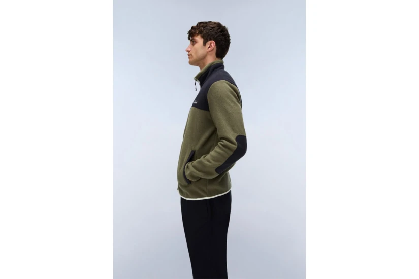 Napapijri T-Dergana Ανδρική Ζακέτα Fleece Πράσινη, Μαύρη, Εκρού