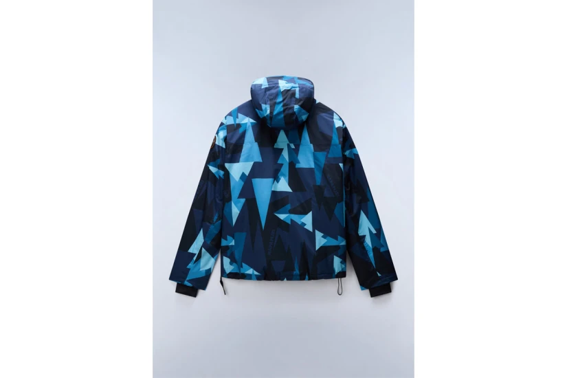 Napapijri Rainforest Next All Over Print Anorak Ανδρικό Αντιανεμικό Μπουφάν Μπλε Σκούρο, Γαλάζιο, Μαύρο