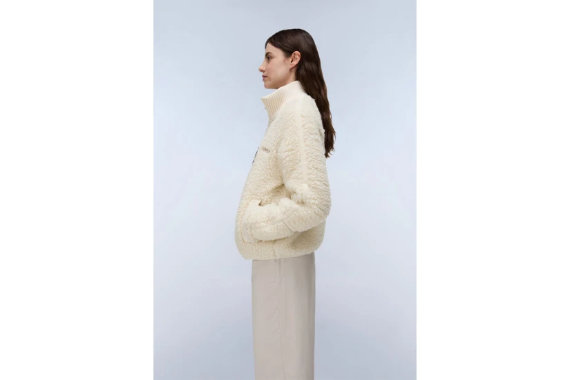 Napapijri T-Aleut Fleece Γυναικεία Ζακέτα Sherpa Εκρού