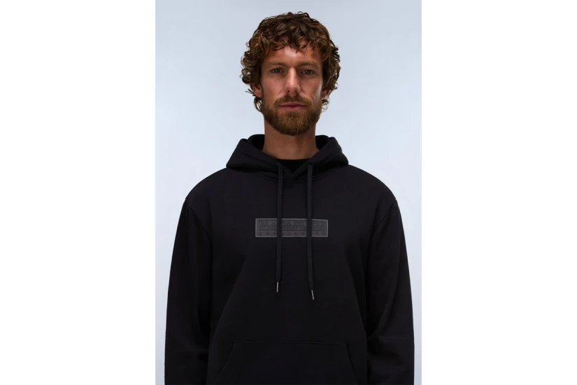 Napapijri B-Box Logo Ανδρικό Φούτερ με Κουκούλα Μαύρο