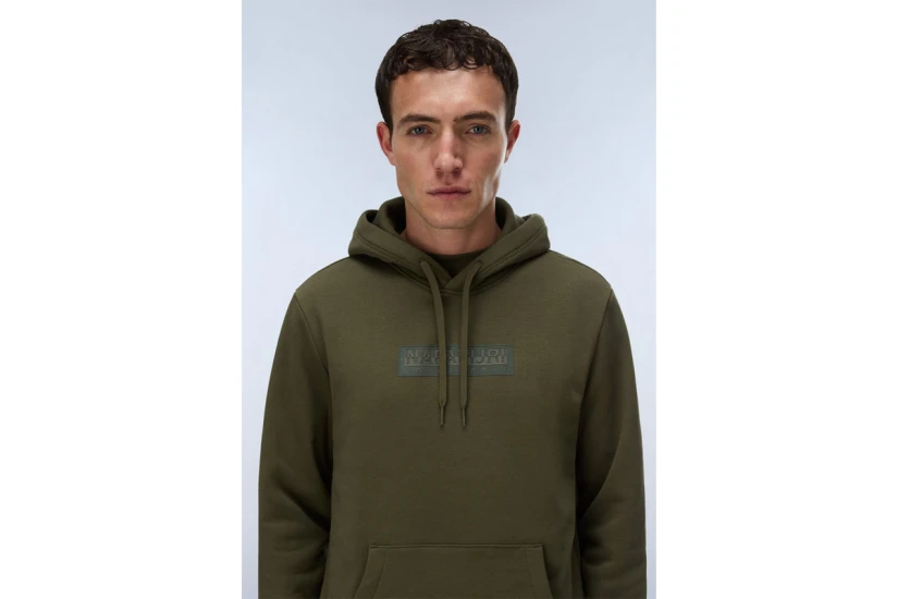 Napapijri B-Box Logo Ανδρικό Φούτερ με Κουκούλα Χακί