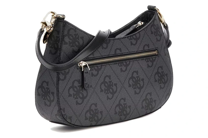 Guess Noelle 4G Logo Τσάντα Ώμου Fashion Ανθρακί
