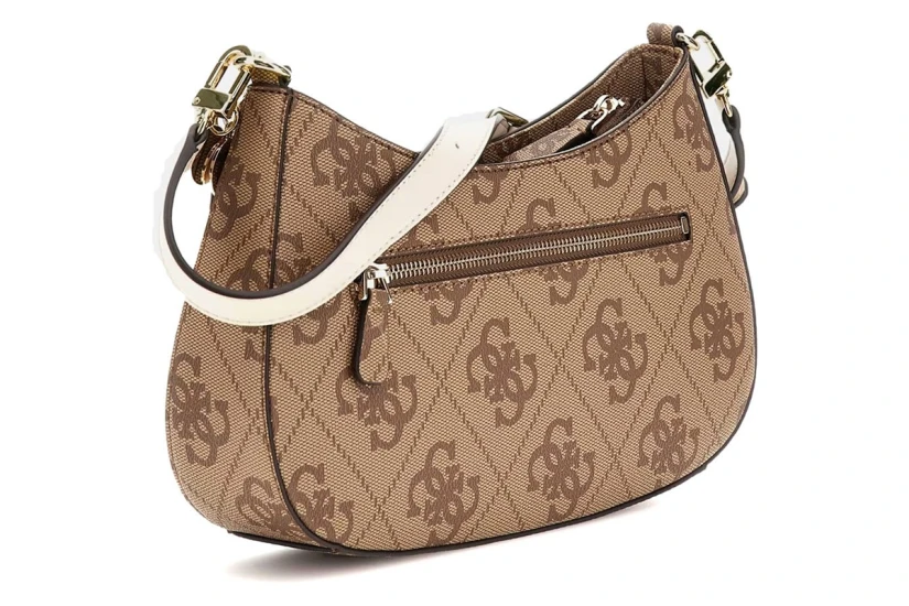 Guess Noelle 4G Logo Γυναικεία Τσάντα Ώμου Fashion Μπεζ