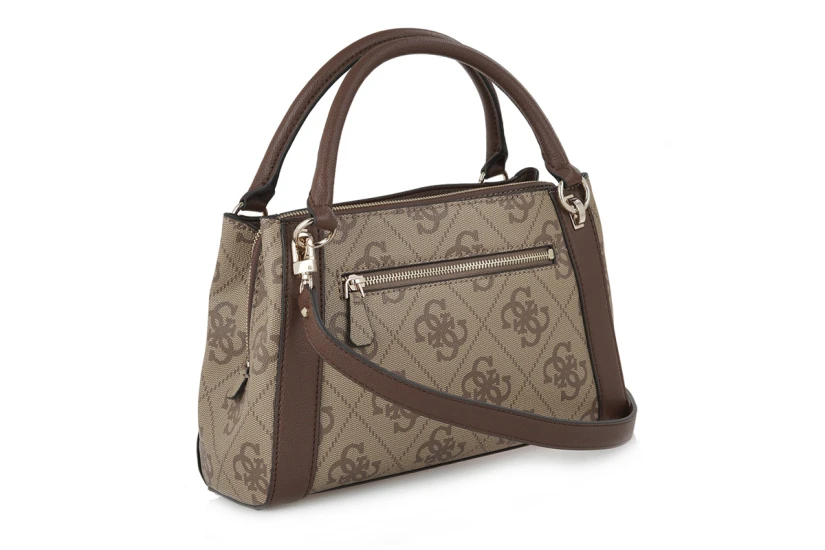 Guess Karnilla Logo Τσάντα Ώμου - Χειρός Μπεζ, Ταμπά, Χρυσό