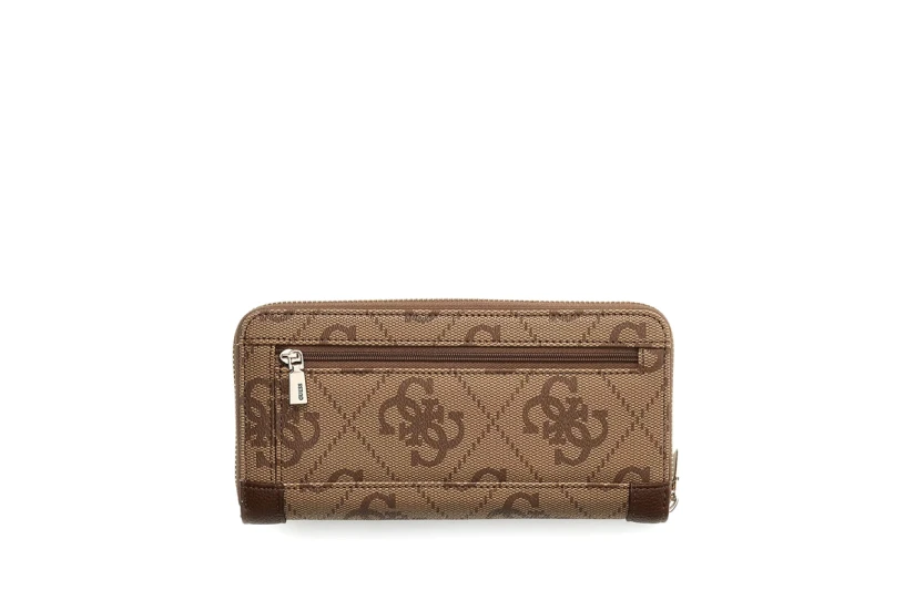 Guess Karnilla 4G Maxi Γυναικείο Πορτοφόλι Μπεζ, Ταμπά, Χρυσό