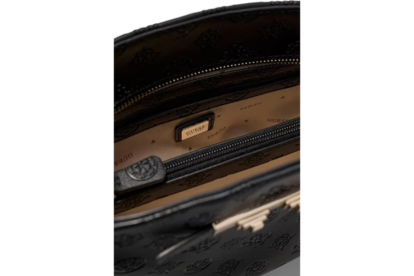 Guess Carmella 3 Comp Satchel Τσάντα Ώμου - Χειρός (PD222505 BLACK LOGO)
