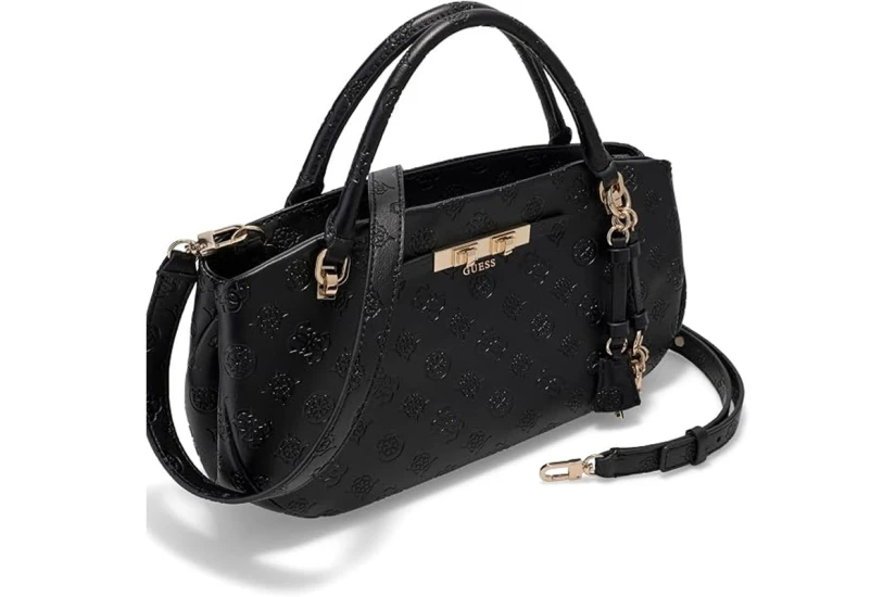 Guess Carmella 3 Comp Satchel Τσάντα Ώμου - Χειρός (PD222505 BLACK LOGO)