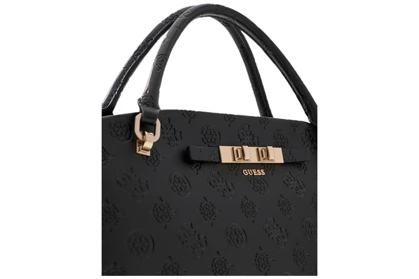 Guess Carmella 3 Comp Satchel Τσάντα Ώμου - Χειρός (PD222505 BLACK LOGO)