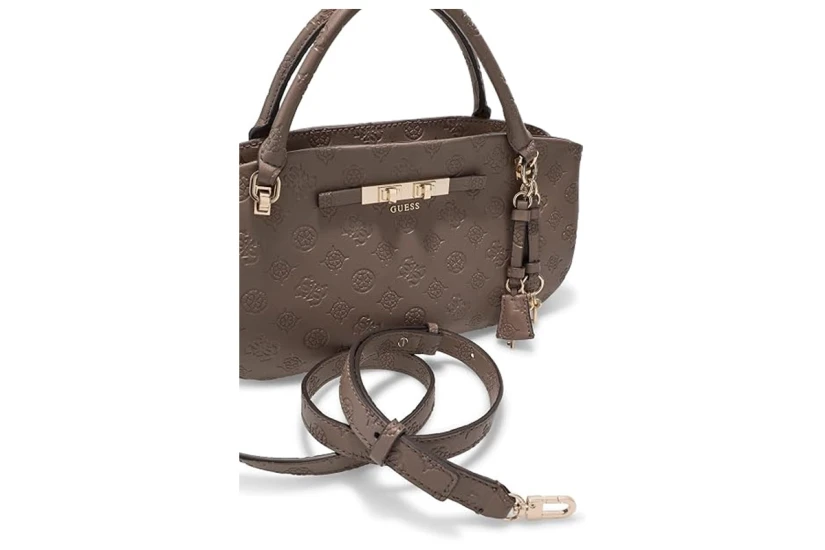 Guess Carmella 3 Comp Satchel Τσάντα Ώμου - Χειρός (PD222505 TAUPE LOGO)