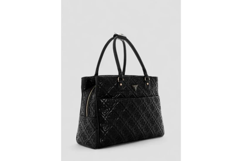 Guess Adelasia Embossed-4G Logo Γυναικεία Τσάντα Tote Μαύρη