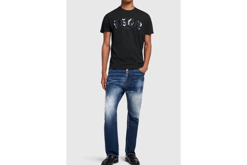 Dsquared2 Cigarette Fit Tee Ανδρικό Κοντομάνικο T-Shirt Μαύρο