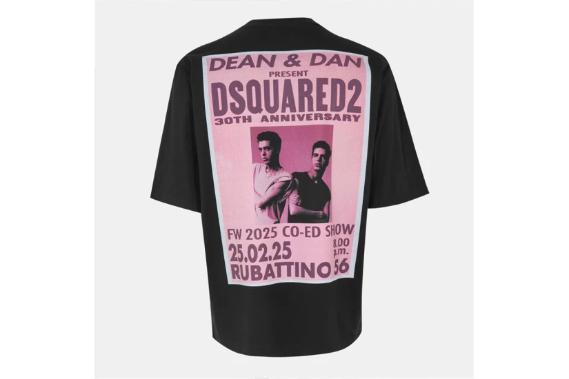 Dsquared2 Fashion Show Ανδρικό Κοντομάνικο T-Shirt Μαύρο, Ροζ, Φούξια
