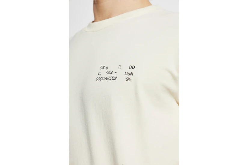Dsquared2 Cool Fit Ανδρικό Κοντομάνικο T-Shirt Εκρού