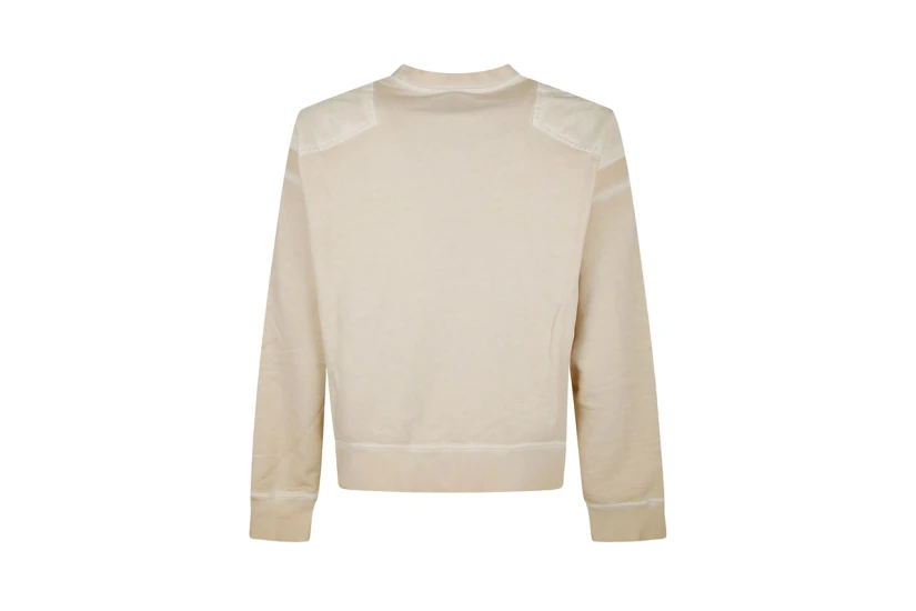Dsquared2 Cipro Loose Fit Μακρυμάνικη Μπλούζα με Λαιμόκοψη Μπεζ
