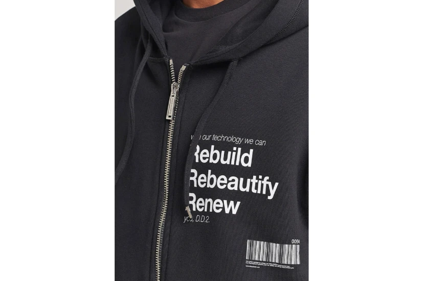 Dsquared2 Relax Fit Zipped Ανδρική Ζακέτα Με Κουκούλα Μαύρη