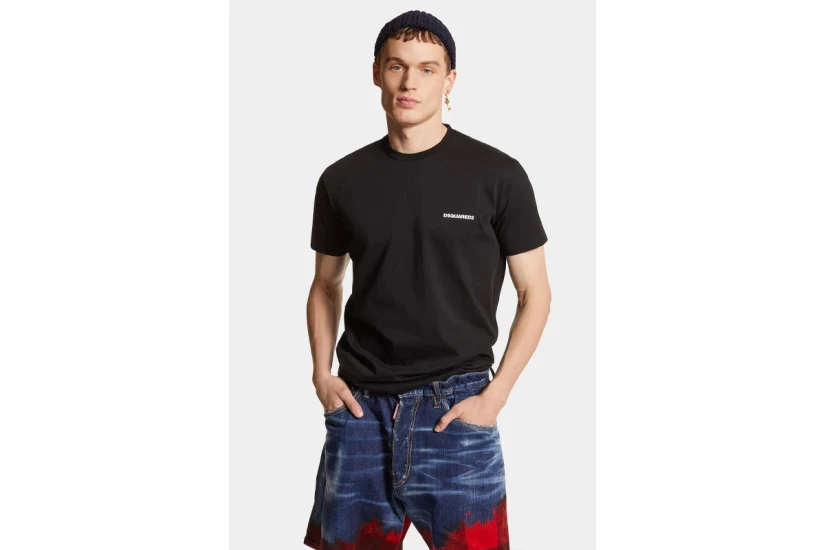 Dsquared2 Ceresio Map Cool Fit Ανδρικό Κοντομάνικο T-Shirt Μαύρο