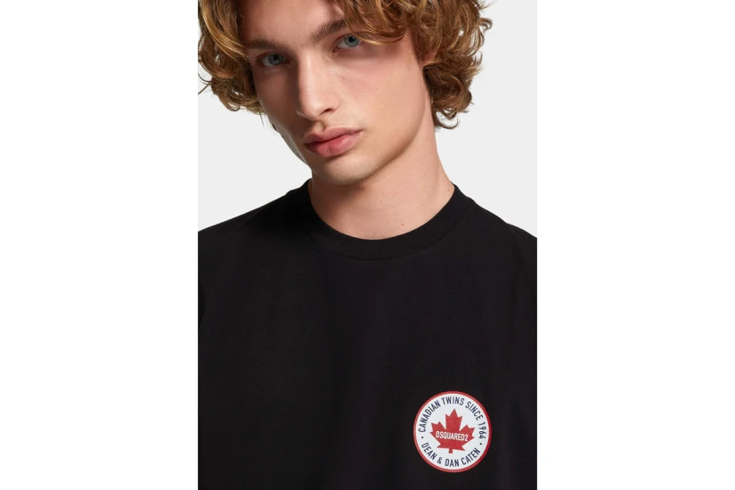Dsquared2 Cool Fit Logo Patch Ανδρικό Κοντομάνικο T-Shirt Μαύρο