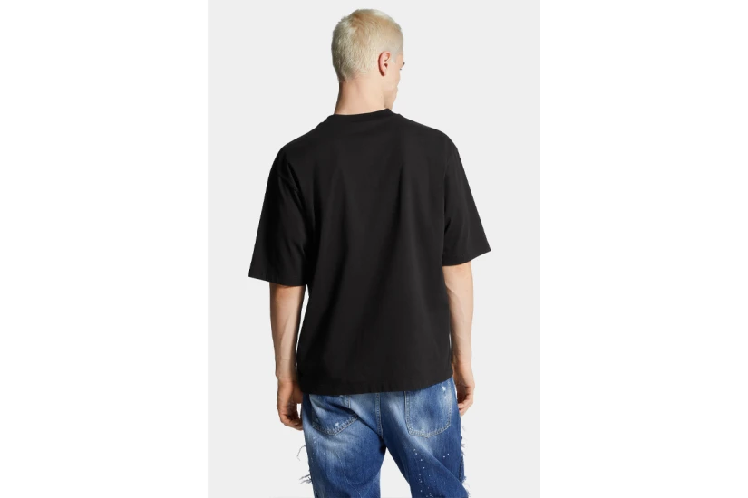 Dsquared2 Loose Fit 3D Logo Ανδρικό Κοντομάνικο T-Shirt Μαύρο