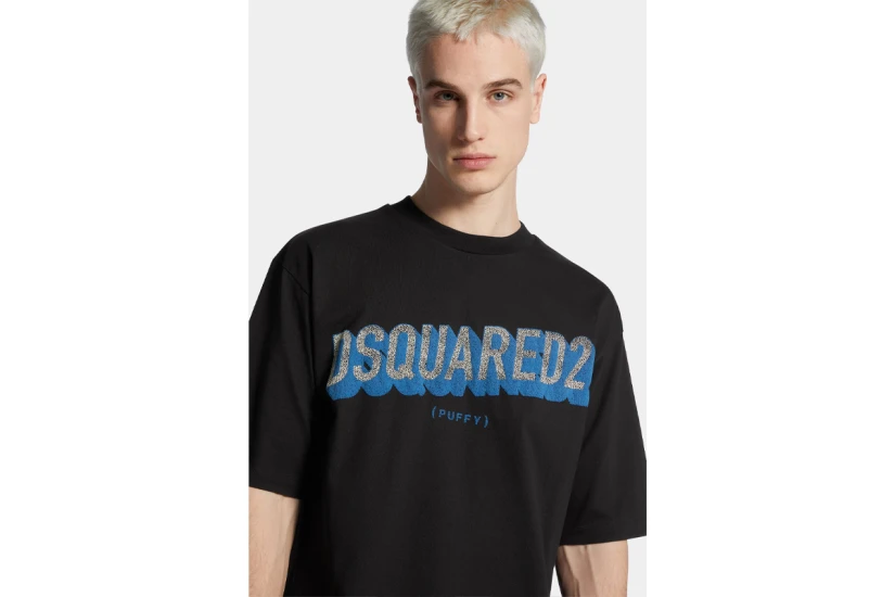 Dsquared2 Loose Fit 3D Logo Ανδρικό Κοντομάνικο T-Shirt Μαύρο