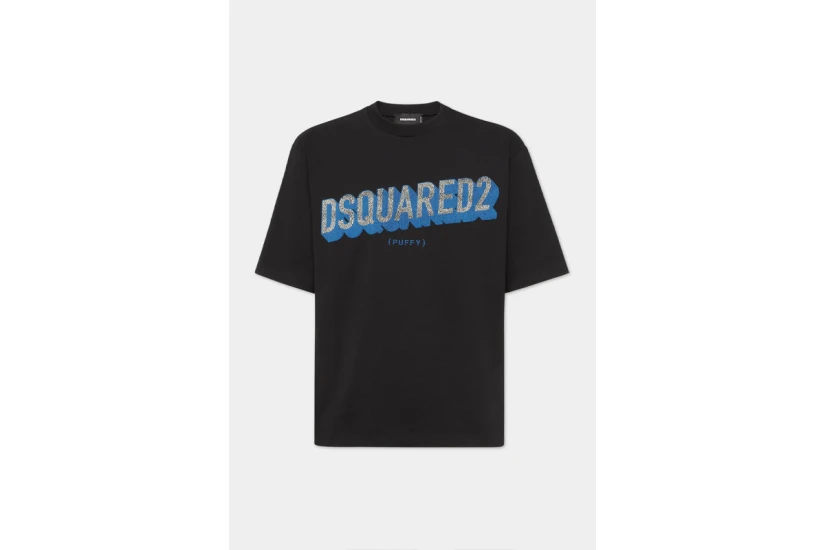 Dsquared2 Loose Fit 3D Logo Ανδρικό Κοντομάνικο T-Shirt Μαύρο