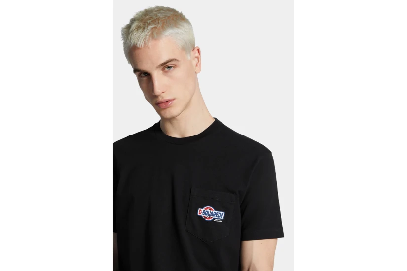 Dsquared2 Cool Fit Chest Pocket Ανδρικό Κοντομάνικο T-Shirt Μαύρο