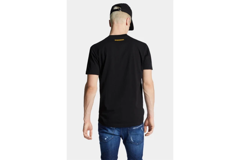 Dsquared2 Cool Fit Slogan Ανδρικό Κοντομάνικο T-Shirt Μαύρο
