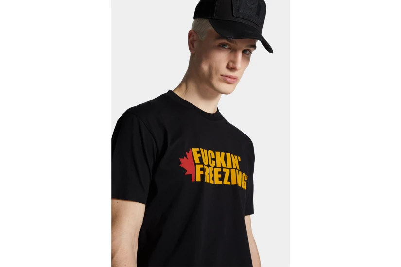Dsquared2 Cool Fit Slogan Ανδρικό Κοντομάνικο T-Shirt Μαύρο