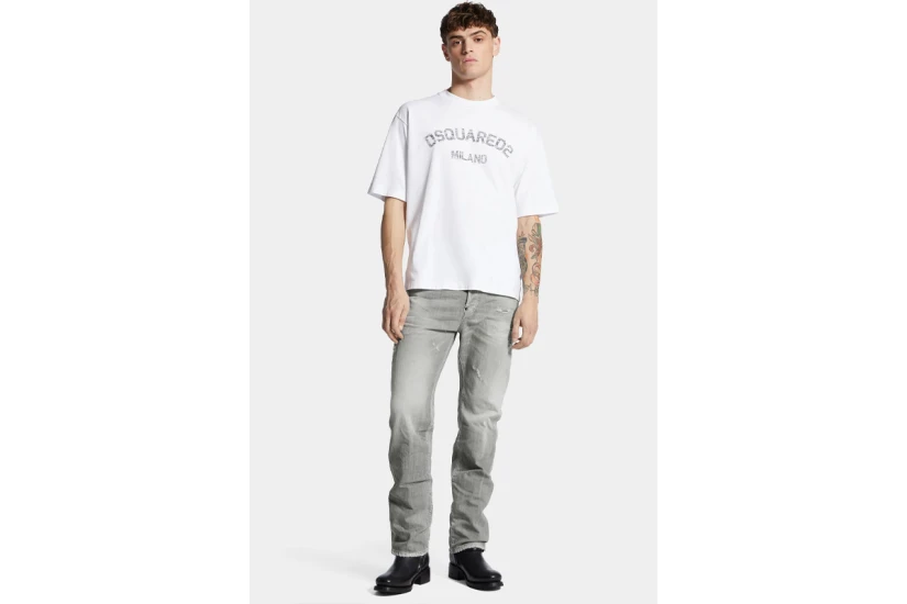 Dsquared2 Faded Milano Ανδρικό Κοντομάνικο T-Shirt Λευκό