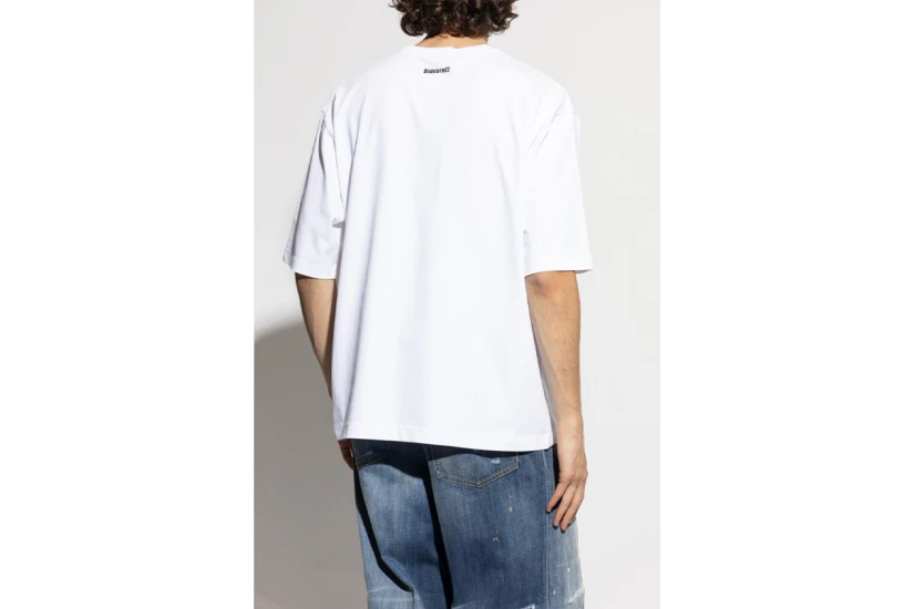 Dsquared2 Obsessed2 Loose Fit Ανδρικό Κοντομάνικο T-Shirt Λευκό
