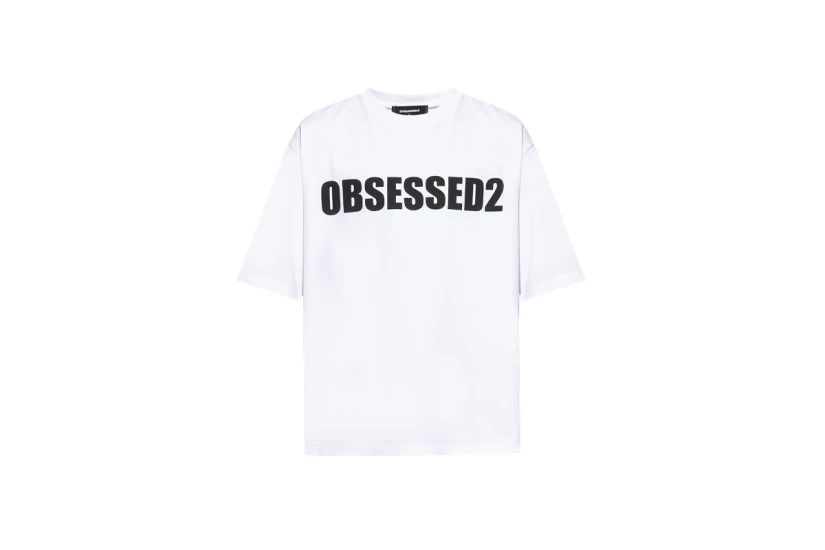 Dsquared2 Obsessed2 Loose Fit Ανδρικό Κοντομάνικο T-Shirt Λευκό