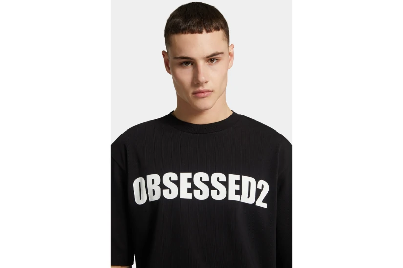 Dsquared2 Obsessed2 Loose Fit Ανδρικό Κοντομάνικο T-Shirt Μαύρο