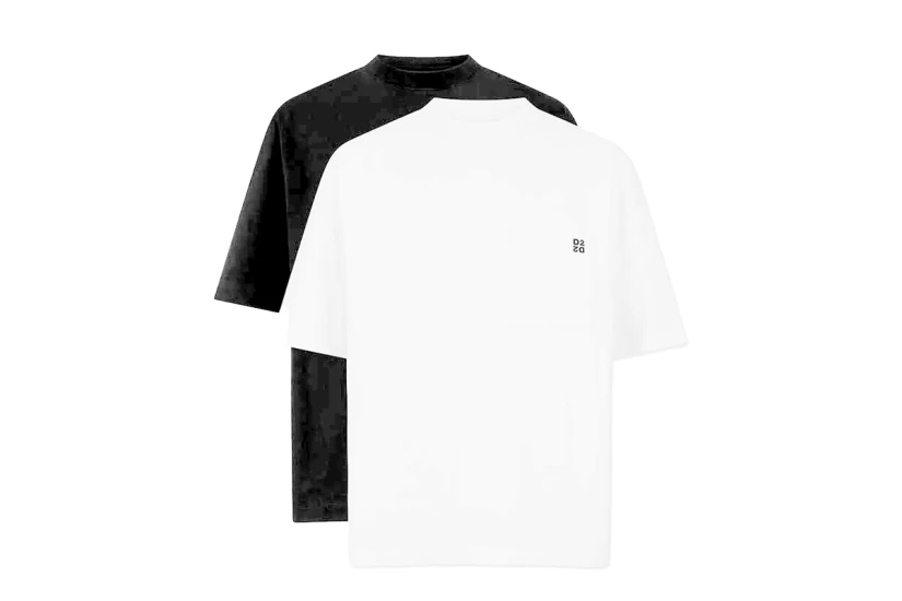 Dsquared2 Inside Out Twin Pack Ανδρικά Κοντομάνικα T-Shirt Λευκά, Μαύρα 2 Τεμάχια
