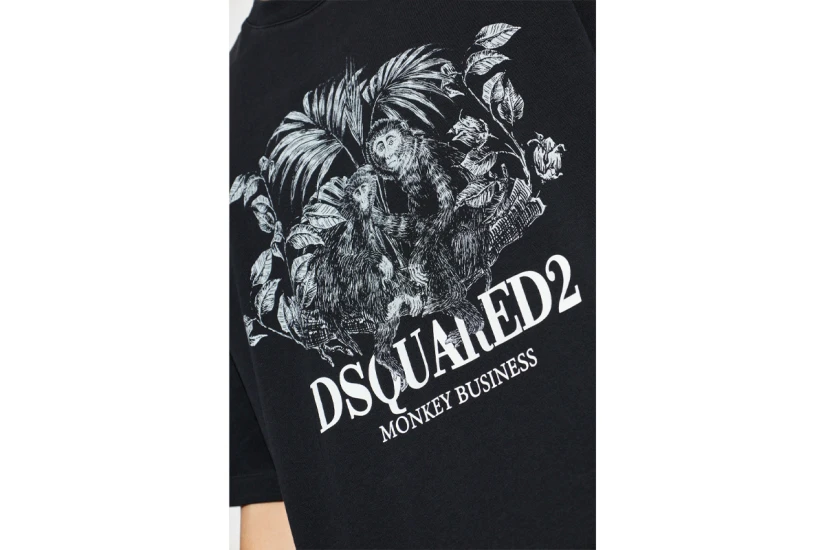 Dsquared2 Monkey Business Ανδρικό Κοντομάνικο T-Shirt Μαύρο